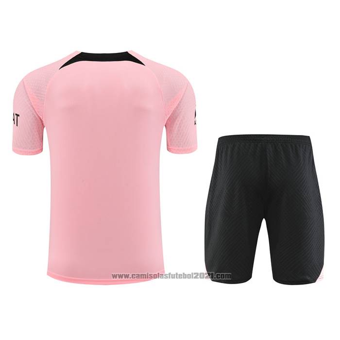 Fato de Treino Paris Saint-Germain Manga Curta 2022-2023 Rosa - Calcas Curta
